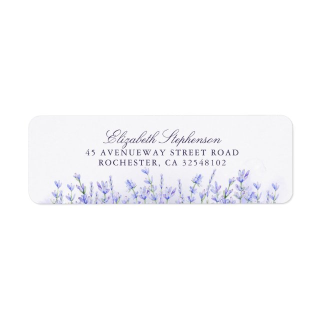 Lavenders Floral Purple Elegant Label (Front)