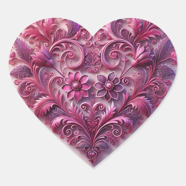 Lavenders Scrolly Heart Sticker (Front)