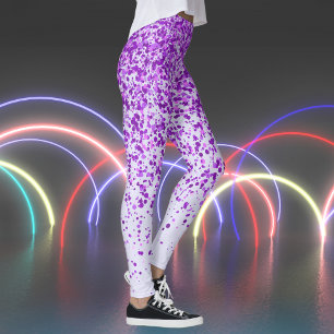 Lavener with Purple Freckles Print Leggings