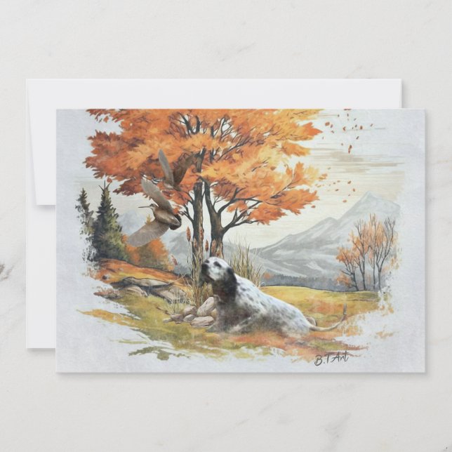 "Laverack" The English Setter hunting Invitation (Front)