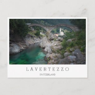 Lavertezzo bridge in Valle Verzasca, Switzerland Postcard