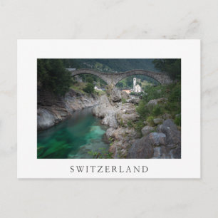 Lavertezzo bridge in Valle Verzasca, Switzerland Postcard