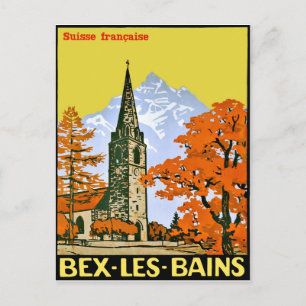 Lavey les Bains, village in Switzerland, vintage Postcard