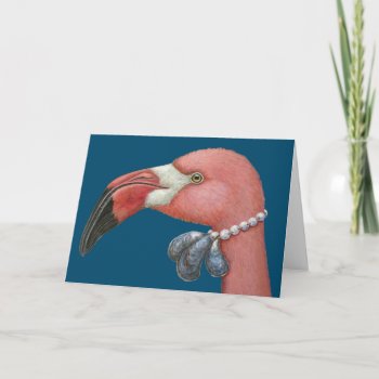 Lavinia The Flamingo Card by vickisawyer at Zazzle
