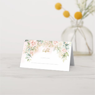 Lavish blush roses bouquet wedding place card