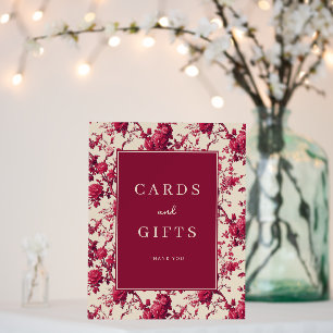 Lavish Crimson Blooms Wedding Foam Board