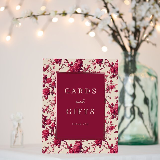 Lavish Crimson Blooms Wedding Foam Board (In Situ (Wedding))