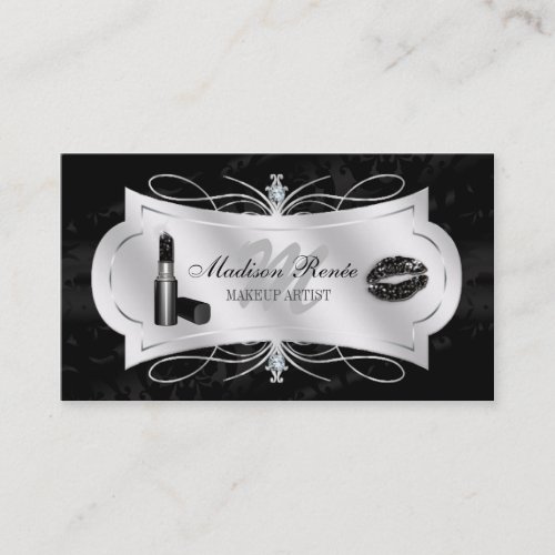 Lavish Ebony Sparkling Cosmetologist Business Card Template
