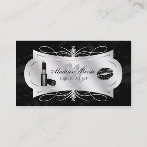 Customizable Lavish Ebony Sparkling Cosmetologist Business Card Template