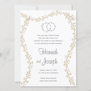 Lavish Elegant Chuppah Jewish Wedding Invites