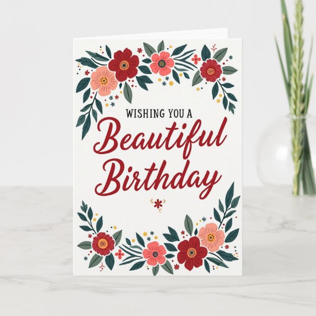 Lavish Flower Birthday Card (Front)
