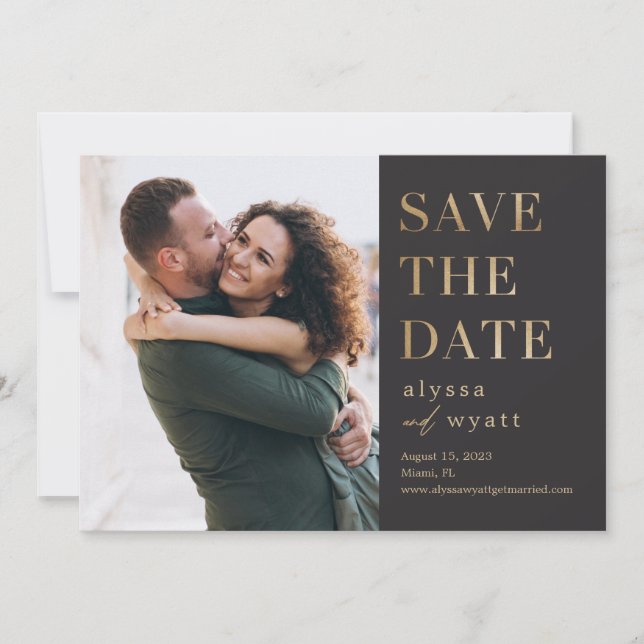 Lavish Glow Editable Color Save The Date Card (Front)