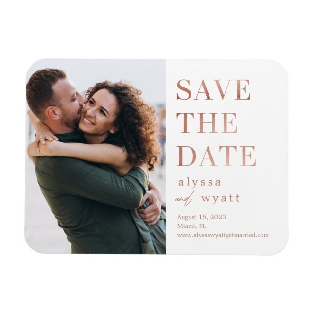 Lavish Glow EDITABLE COLOR Save The Date Magnet (Horizontal)