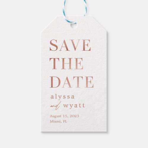 Lavish Glow Editable Color Save The Date Tag