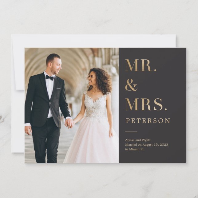 Lavish Glow Wedding Announcement Gold (Front)