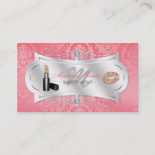 Customizable Lavish Grapefruit Peach Sparkling Cosmetologist Business Card Templates