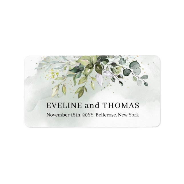 Lavish greenery foliage eucalyptus sage gold label (Front)