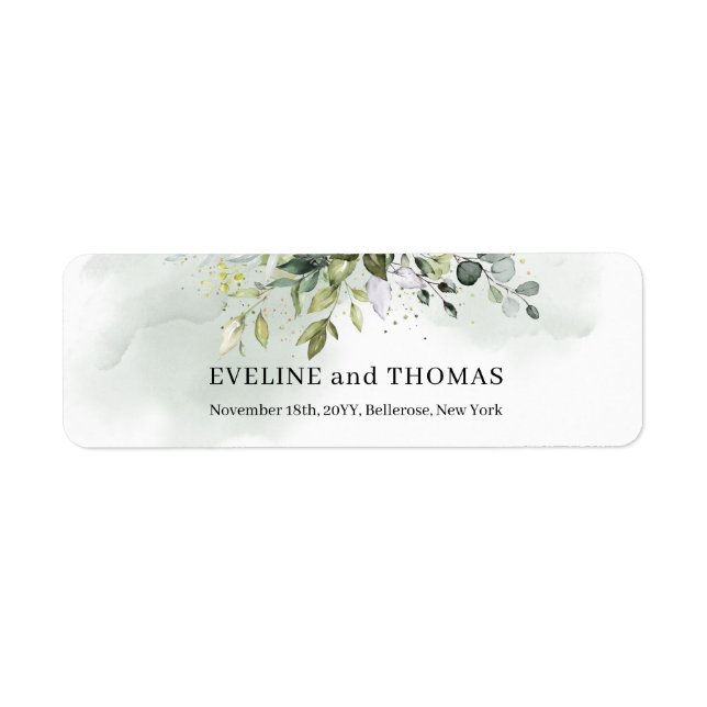 Lavish greenery foliage eucalyptus sage gold label (Front)
