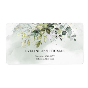 Lavish greenery foliage eucalyptus sage gold label