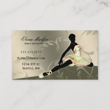 Lavish Ivory Ballerina Business Card by MG_BusinessCards at Zazzle