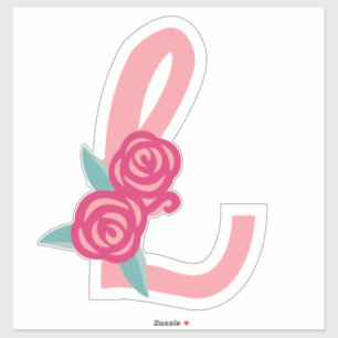 LAVISH LETTERS -L- pastel pink Sticker