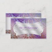 Lavish Mocha Lavender Diamond Damask Swirl Business Card (Front/Back)