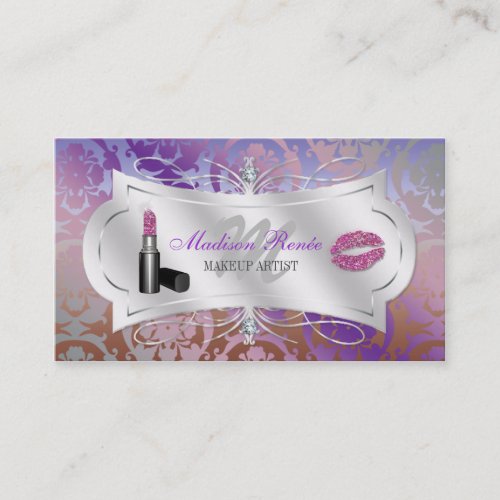 Lavish Mocha Lavender Sparkling Cosmetologist Business Card