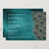 Lavish Peacock Feather Bridal Shower Invitations (Front/Back)