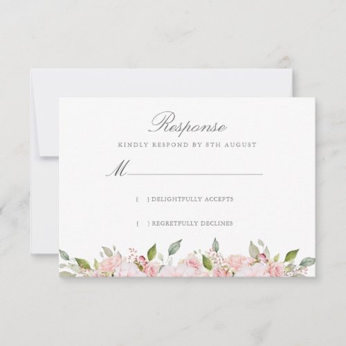 Lavish Pink Roses Wedding RSVP Card