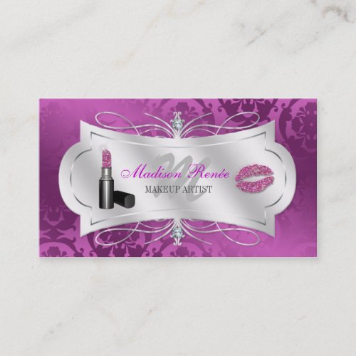 Lavish Plum Sparkling Cosmetologist Business Cards