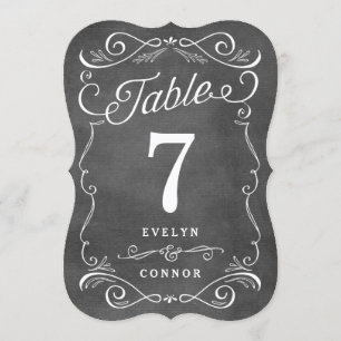 Lavish Scrolls Editable Color Table Number Card