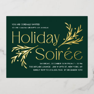 Lavish Soirée Foil Holiday Invitation Postcard