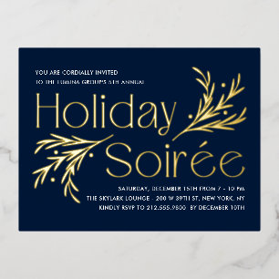 Lavish Soirée Foil Holiday Invitation Postcard