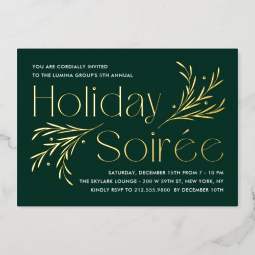 Lavish Soire Foil Holiday Party Invitation