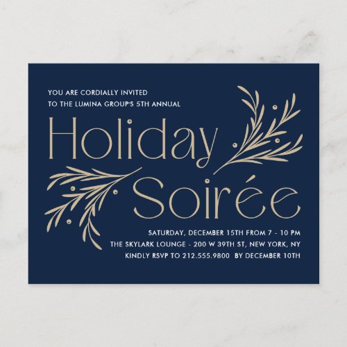 Lavish Soire Holiday Party Invitation Postcard