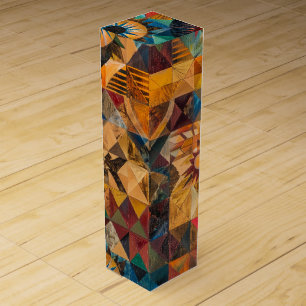 Lavish Teal "Inherited Artistry" Elegant Wine Gift Box