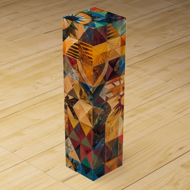 Lavish Teal "Inherited Artistry" Elegant Wine Gift Wine Box (Front)