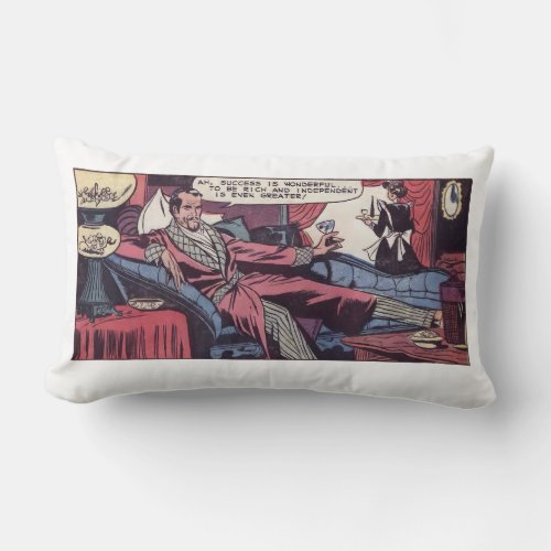 Lavish Vintage Comic Triumph Illustration Lumbar Pillow