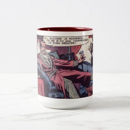 Lavish Vintage Comic Triumph Illustration Two_Tone Coffee Mug