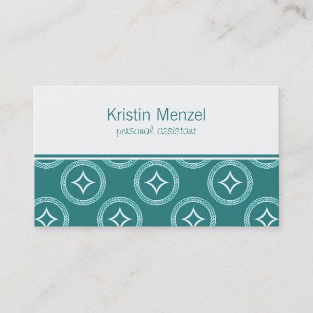 Lavishly Romantic Business Card, Teal Business Card (Front)
