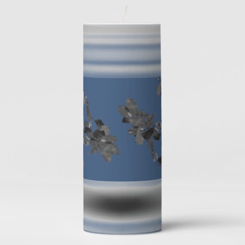 LavishlyOn Autumn Shade Slate Blue Grey Vines  Pillar Candle