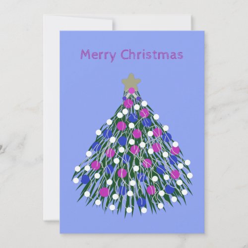 LavishlyOn Blue Purple Pink White Christmas Tree T Thank You Card