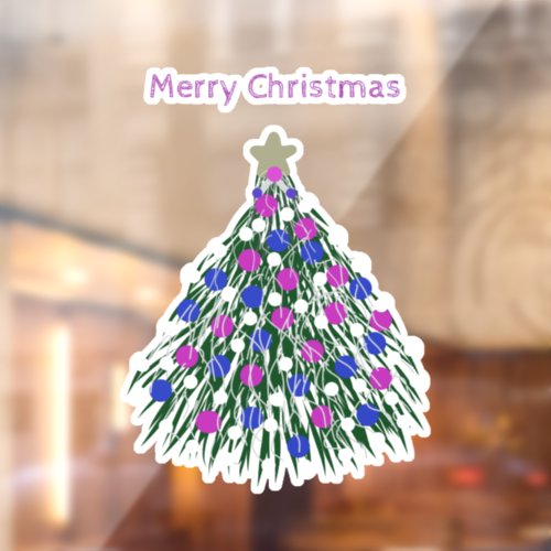 LavishlyOn Blue Purple Pink White Christmas Tree Window Cling