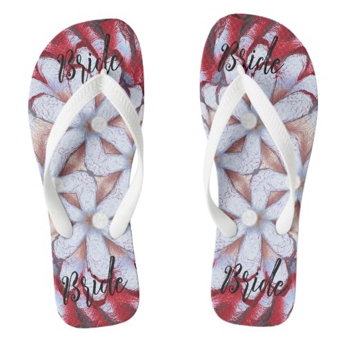 LavishlyOn Bride or Maid Red Shell Lei Flower Flip Flops