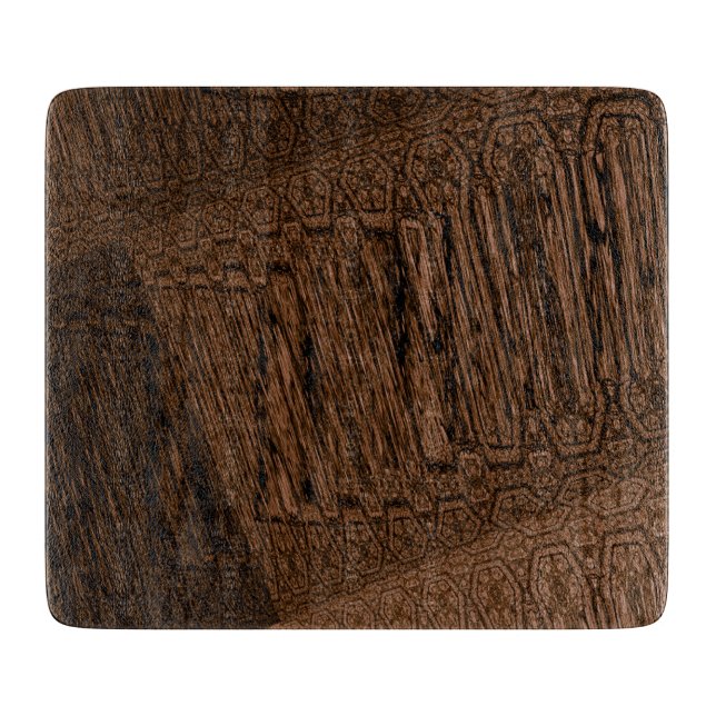 LavishlyOn Brown Black Textured Color Block  Cutting Board (Front)
