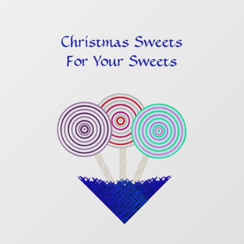 LavishlyOn Christmas Sweets Swirled Lollies Basket Window Cling