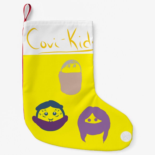 LavishlyOn Cute Covi-Kids Facemask Whisper Dolls Small Christmas Stocking (Front)