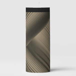LavishlyOn Elegant Twisted Black Grey Gold Pillar Candle