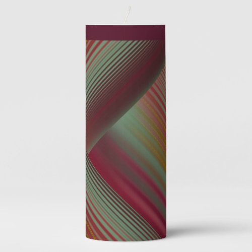 LavishlyOn Elegant Twisted Burgundy Orange Yellow Pillar Candle