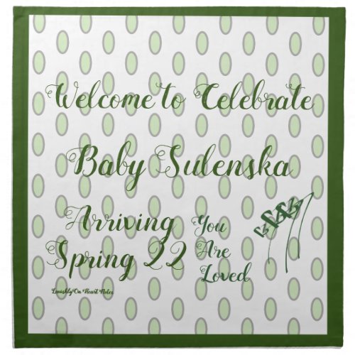 LavishlyOn Green You Are Loved Heart Notes Napkins